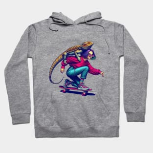 Skater with Bearded Dragon Hoodie